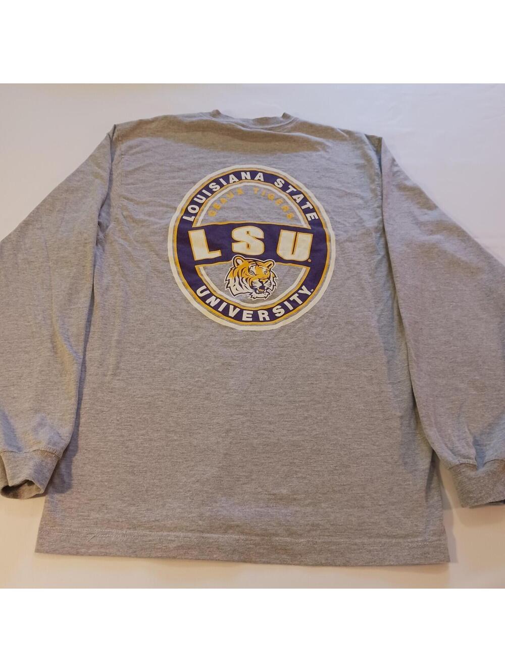 JanSport LSU Louisiana State University Tigers Men's Gray Shirt Long Sleeve S